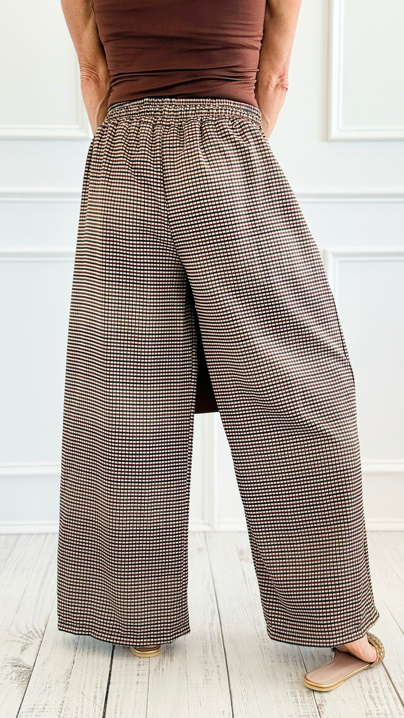 Plaid Blossom Italian Pants-100 Pants-TATTOO Z-Coastal Bloom Boutique, find the trendiest versions of the popular styles and looks Located in Indialantic, FL