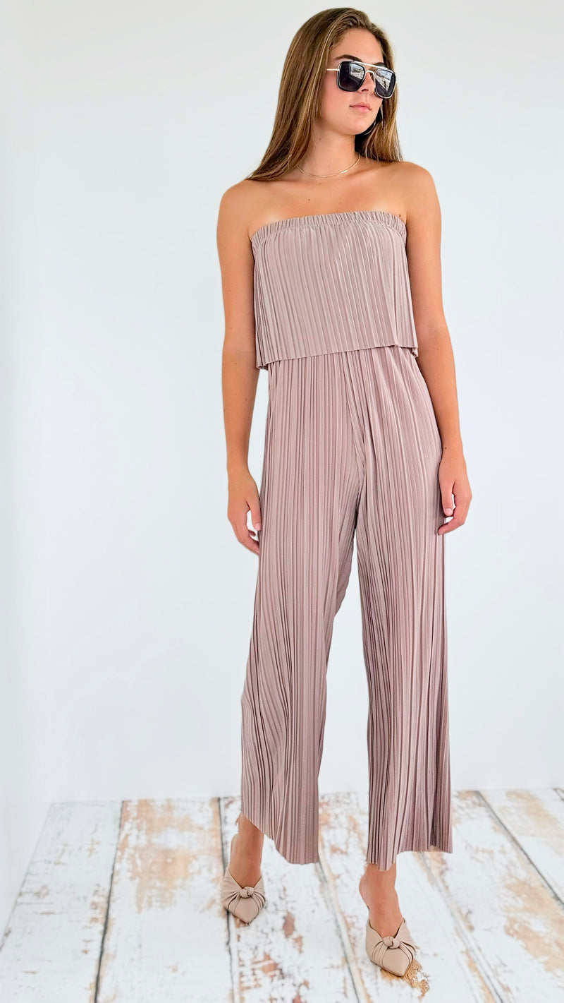 Pleated Strapless Jumpsuit-200 Dresses/Jumpsuits/Rompers-Love Poem-Coastal Bloom Boutique, find the trendiest versions of the popular styles and looks Located in Indialantic, FL