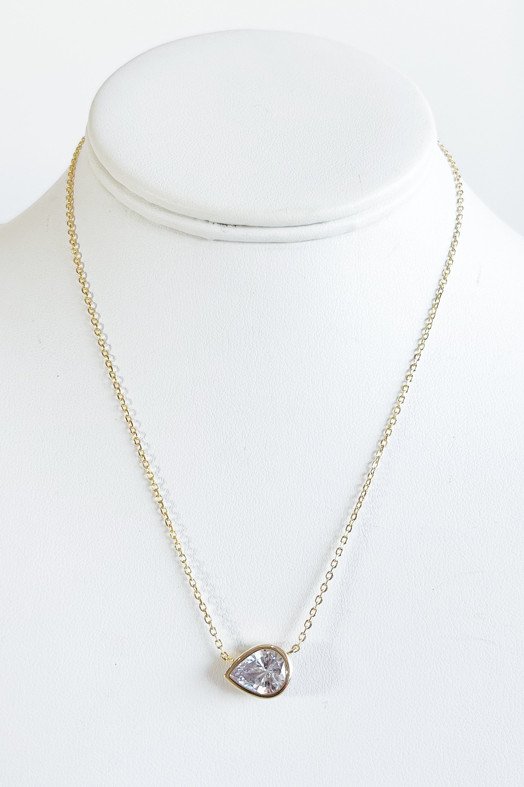 Sterling Silver Bezzel Pear Necklace-230 Jewelry-NYC-Coastal Bloom Boutique, find the trendiest versions of the popular styles and looks Located in Indialantic, FL