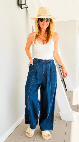 Pleated Wide Leg Pants