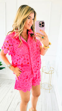 Floral Lace Set - Bubble Pink