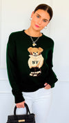 City Explorer Bear Sweater - Green-140 Sweaters-Gilli-Coastal Bloom Boutique, find the trendiest versions of the popular styles and looks Located in Indialantic, FL