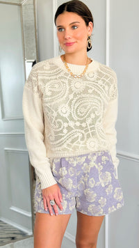 Moonlit Garden Pleated Shorts - Lt. Grey-170 Bottoms-Umgee-Coastal Bloom Boutique, find the trendiest versions of the popular styles and looks Located in Indialantic, FL