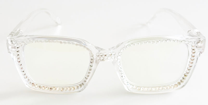 Big Bling Readers - White/Silver-260 Other Accessories-Helen's Heart-Coastal Bloom Boutique, find the trendiest versions of the popular styles and looks Located in Indialantic, FL