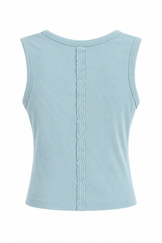 Perfect Layering Italian Tank Top- Aqua