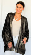 Mirrored Metallic Sugar High Italian Cardigan- Navy/Gold-150 Cardigan Layers-Italianissimo-Coastal Bloom Boutique, find the trendiest versions of the popular styles and looks Located in Indialantic, FL