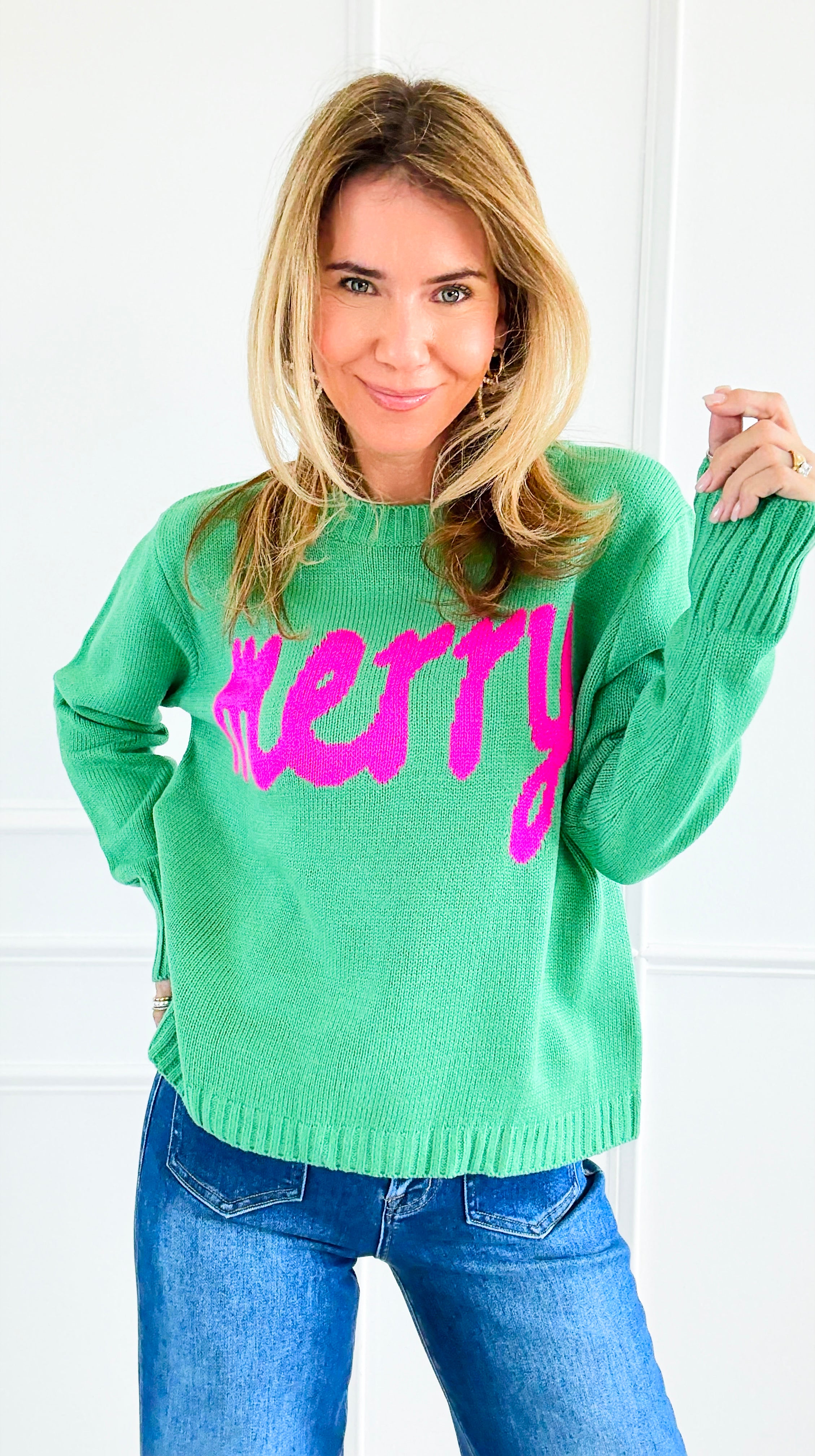 Merry & Bright Sweater-140 Sweaters-PANACHE APPAREL-Coastal Bloom Boutique, find the trendiest versions of the popular styles and looks Located in Indialantic, FL