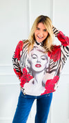 Iconic Glam Rose Turtleneck Italian Knit Sweater-140 Sweaters-SORPRESA-Coastal Bloom Boutique, find the trendiest versions of the popular styles and looks Located in Indialantic, FL