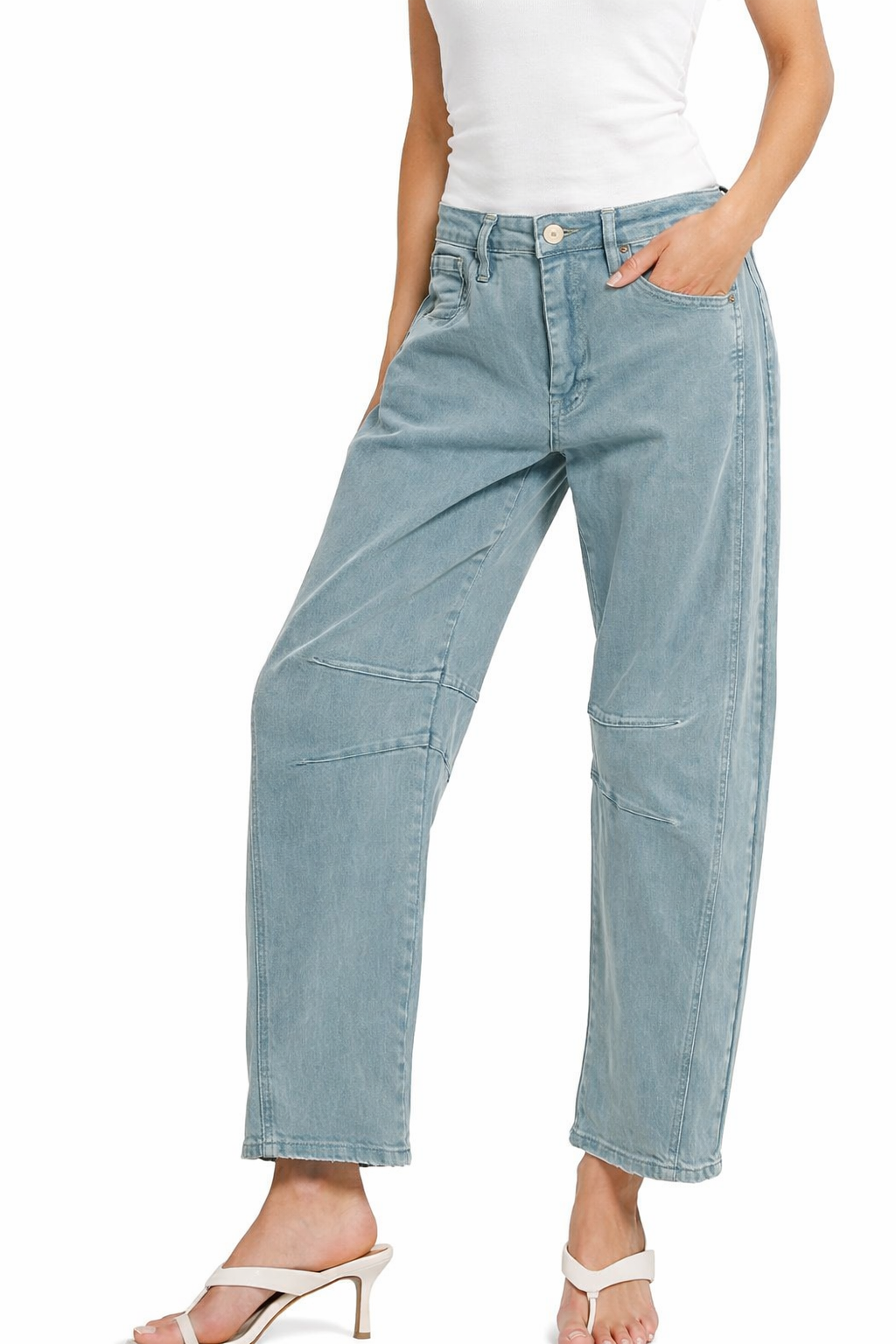 Utility Seam Straight-Leg Pants - Teal