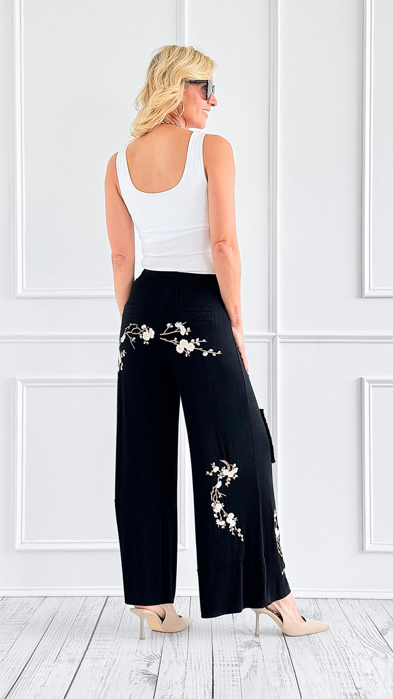 Blossom Flow Cargo Pants-190 Denim-POL-Coastal Bloom Boutique, find the trendiest versions of the popular styles and looks Located in Indialantic, FL