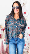 Boho Dazzle Corduroy Jacket-160 Jackets-Andree By Unit-Coastal Bloom Boutique, find the trendiest versions of the popular styles and looks Located in Indialantic, FL