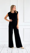 Hampton Waffle Knit Pants - Black-170 Bottoms-original usa-Coastal Bloom Boutique, find the trendiest versions of the popular styles and looks Located in Indialantic, FL