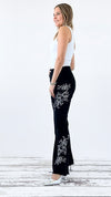 Wildflower Flare Jeans - Black-190 Denim-POL-Coastal Bloom Boutique, find the trendiest versions of the popular styles and looks Located in Indialantic, FL