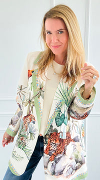 Tropic Jungle Italian Blazer-160 Jackets-Italianissimo-Coastal Bloom Boutique, find the trendiest versions of the popular styles and looks Located in Indialantic, FL