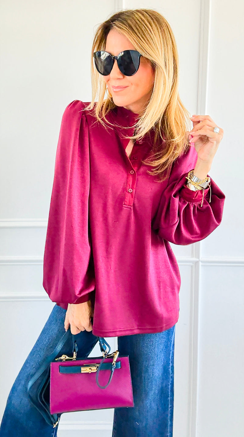 High Drama Balloon Sleeve Top-110 Long Sleeve Tops-JODIFL-Coastal Bloom Boutique, find the trendiest versions of the popular styles and looks Located in Indialantic, FL