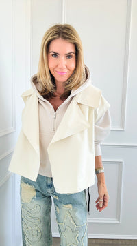 Lapel Collar Vest - Ivory-100 Sleeveless Tops-BucketList-Coastal Bloom Boutique, find the trendiest versions of the popular styles and looks Located in Indialantic, FL