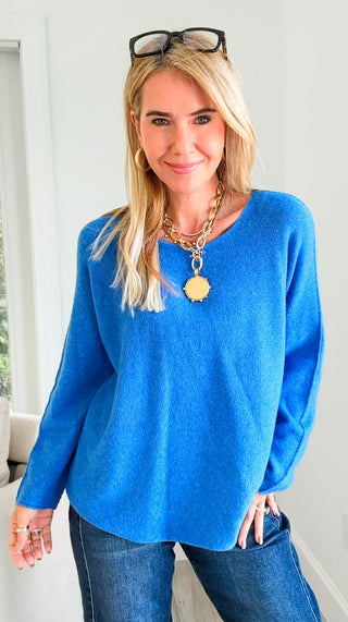 Milano Italian Knit Sweater- Deep Periwinkle