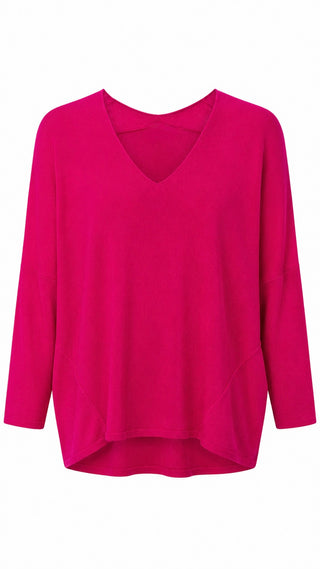 Poppy Oversized Tunic Sweater - Fuchsia