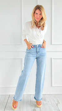 Weekend Breeze Straight Ankle Jeans-190 Denim-Mica Denim-Coastal Bloom Boutique, find the trendiest versions of the popular styles and looks Located in Indialantic, FL