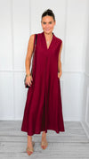 Tiara Texture Sleeveless Italian Dress-200 Dresses/Jumpsuits/Rompers-Italianissimo-Coastal Bloom Boutique, find the trendiest versions of the popular styles and looks Located in Indialantic, FL