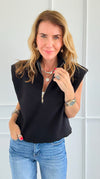 Play It Cool Half Zip Knit Top-140 Sweaters-White Birch-Coastal Bloom Boutique, find the trendiest versions of the popular styles and looks Located in Indialantic, FL