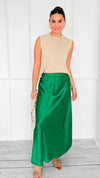 Isabella Italian Skirt- Kelly Green-170 Bottoms-SEE YOU IN ROME-Coastal Bloom Boutique, find the trendiest versions of the popular styles and looks Located in Indialantic, FL