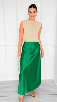 Isabella Italian Skirt- Kelly Green-170 Bottoms-SEE YOU IN ROME-Coastal Bloom Boutique, find the trendiest versions of the popular styles and looks Located in Indialantic, FL