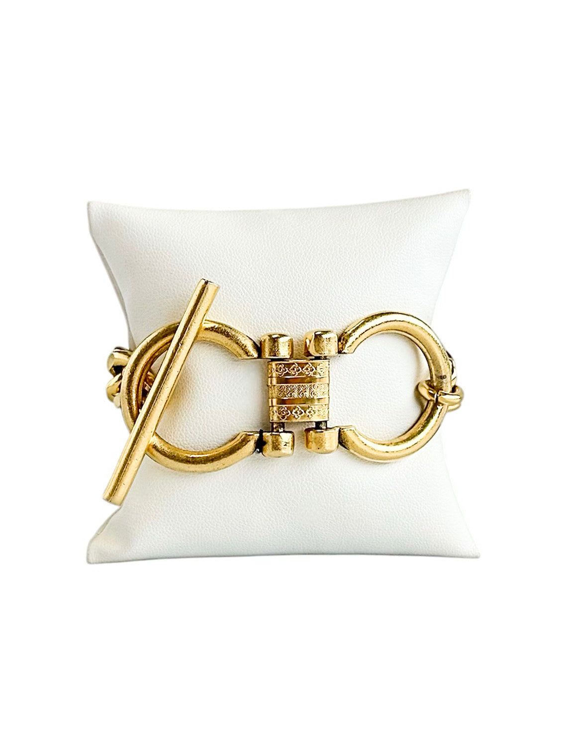 Cuban Link Horsebit Toggle Bracelet-230 Jewelry-YOCHI-Coastal Bloom Boutique, find the trendiest versions of the popular styles and looks Located in Indialantic, FL