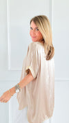 Shine On Relaxed Italian V-Neck Top-110 short Sleeve Top-CLEAR S-Coastal Bloom Boutique, find the trendiest versions of the popular styles and looks Located in Indialantic, FL
