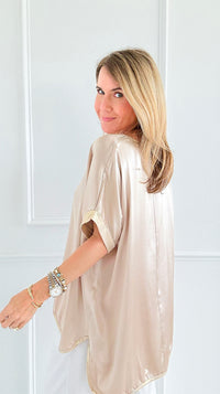 Shine On Relaxed Italian V-Neck Top-110 short Sleeve Top-CLEAR S-Coastal Bloom Boutique, find the trendiest versions of the popular styles and looks Located in Indialantic, FL