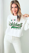 Apres Pickleball Sweatshirt-140 Sweaters-Sweet Claire-Coastal Bloom Boutique, find the trendiest versions of the popular styles and looks Located in Indialantic, FL