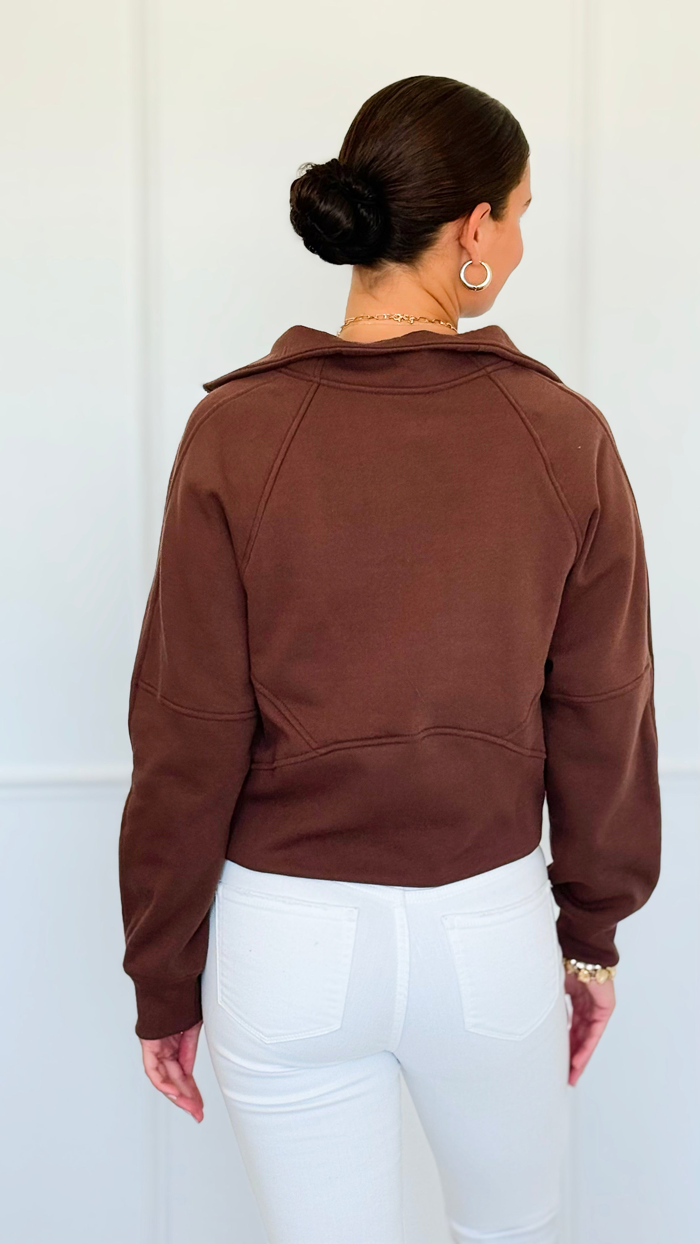 Mist Over Capri Sweatshirt - Brown-130 Long Sleeve Tops-Zenana-Coastal Bloom Boutique, find the trendiest versions of the popular styles and looks Located in Indialantic, FL