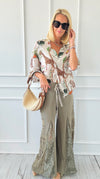 Golden Hour Lace Panel Pants - Olive-170 Bottoms-pol-Coastal Bloom Boutique, find the trendiest versions of the popular styles and looks Located in Indialantic, FL