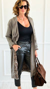 Wild Lining Italian Long Coat-160 Jackets-AZUL MONACO-Coastal Bloom Boutique, find the trendiest versions of the popular styles and looks Located in Indialantic, FL