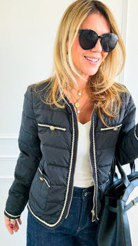 Braided Bliss Jacket-Black-160 Jackets-V SKY-Coastal Bloom Boutique, find the trendiest versions of the popular styles and looks Located in Indialantic, FL