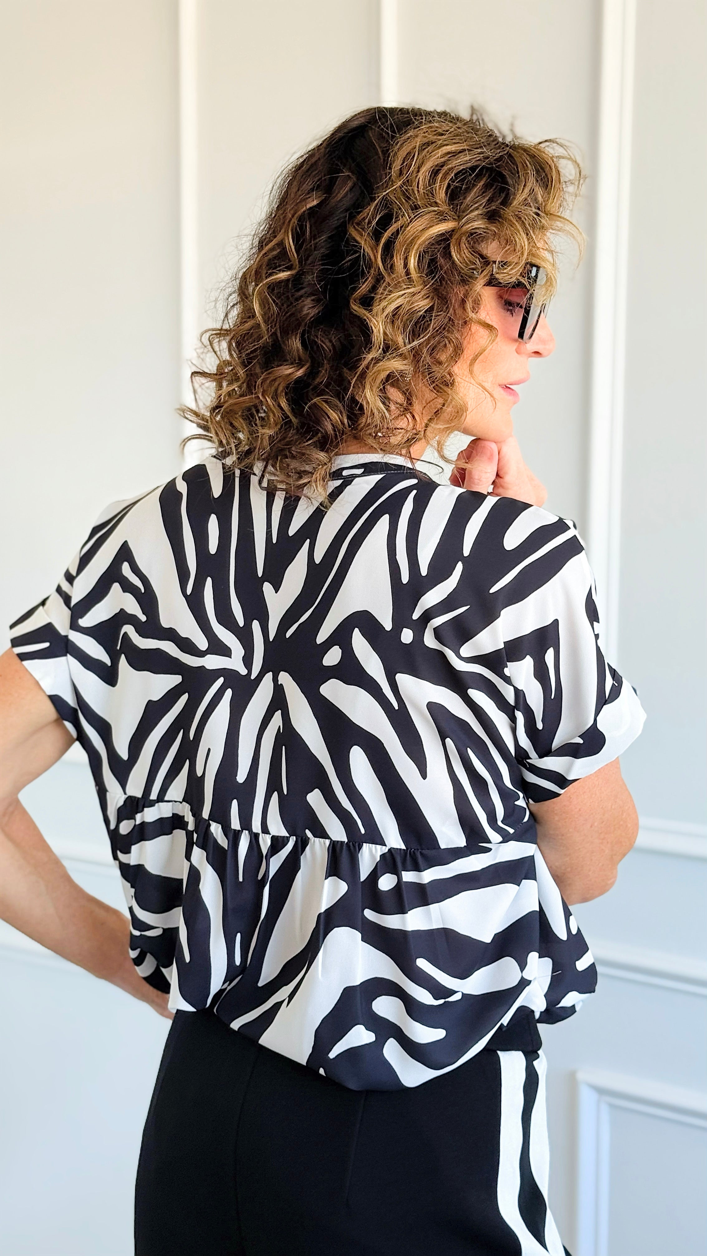 Jungle Rhythm V-Neck Top-110 Short Sleeve Tops-JODIFL-Coastal Bloom Boutique, find the trendiest versions of the popular styles and looks Located in Indialantic, FL