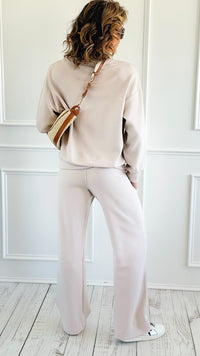 Scuba Luxe Zip Top & Pant Set-Mocha Cream-210 Loungewear/Sets-RAE MODE-Coastal Bloom Boutique, find the trendiest versions of the popular styles and looks Located in Indialantic, FL