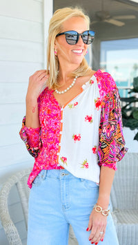 Patchwork Romance Button Down Top