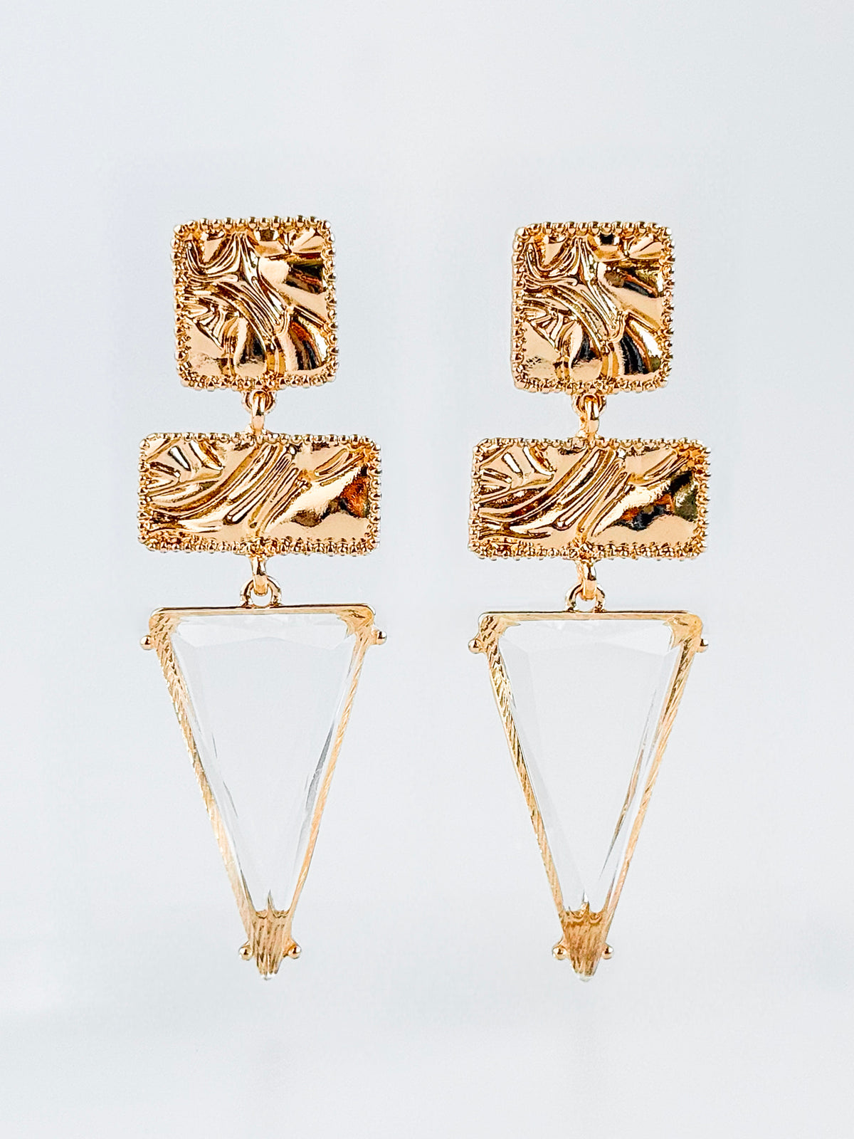 Sculpted Gleam Drop Earrings-230 Jewelry-H&D-Coastal Bloom Boutique, find the trendiest versions of the popular styles and looks Located in Indialantic, FL