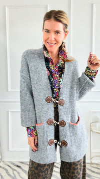 Toggle Trim Knit Cardigan