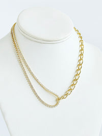 Eternity Sparkling Double Chain Necklace-230 Jewelry-TREASURE JEWELS-Coastal Bloom Boutique, find the trendiest versions of the popular styles and looks Located in Indialantic, FL