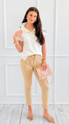 Star Detail Pocket Italian Jogger- Camel-180 Joggers-SEÑORITA C-Coastal Bloom Boutique, find the trendiest versions of the popular styles and looks Located in Indialantic, FL