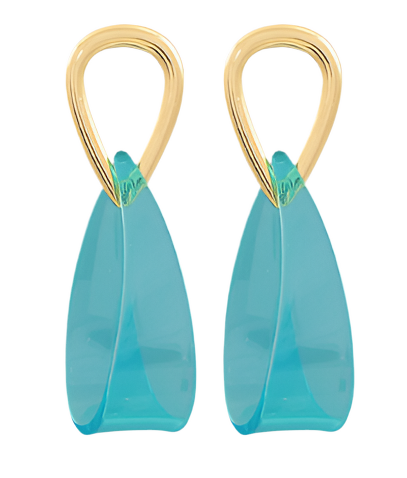 Modern Clear Drop Earrings - Turquoise-230 Jewelry-GS JEWELRY-Coastal Bloom Boutique, find the trendiest versions of the popular styles and looks Located in Indialantic, FL
