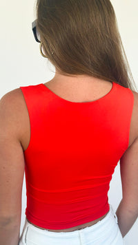 Essentials Sleeveless Top - Orange-100 Sleeveless Tops-Love Poem-Coastal Bloom Boutique, find the trendiest versions of the popular styles and looks Located in Indialantic, FL