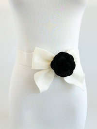 Vintage Bow Rose Belt - Ivory-260 Other Accessories-H&D-Coastal Bloom Boutique, find the trendiest versions of the popular styles and looks Located in Indialantic, FL