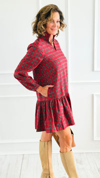 Holiday Charm Plaid Dress-200 Dresses/Jumpsuits/Rompers-JODIFL-Coastal Bloom Boutique, find the trendiest versions of the popular styles and looks Located in Indialantic, FL