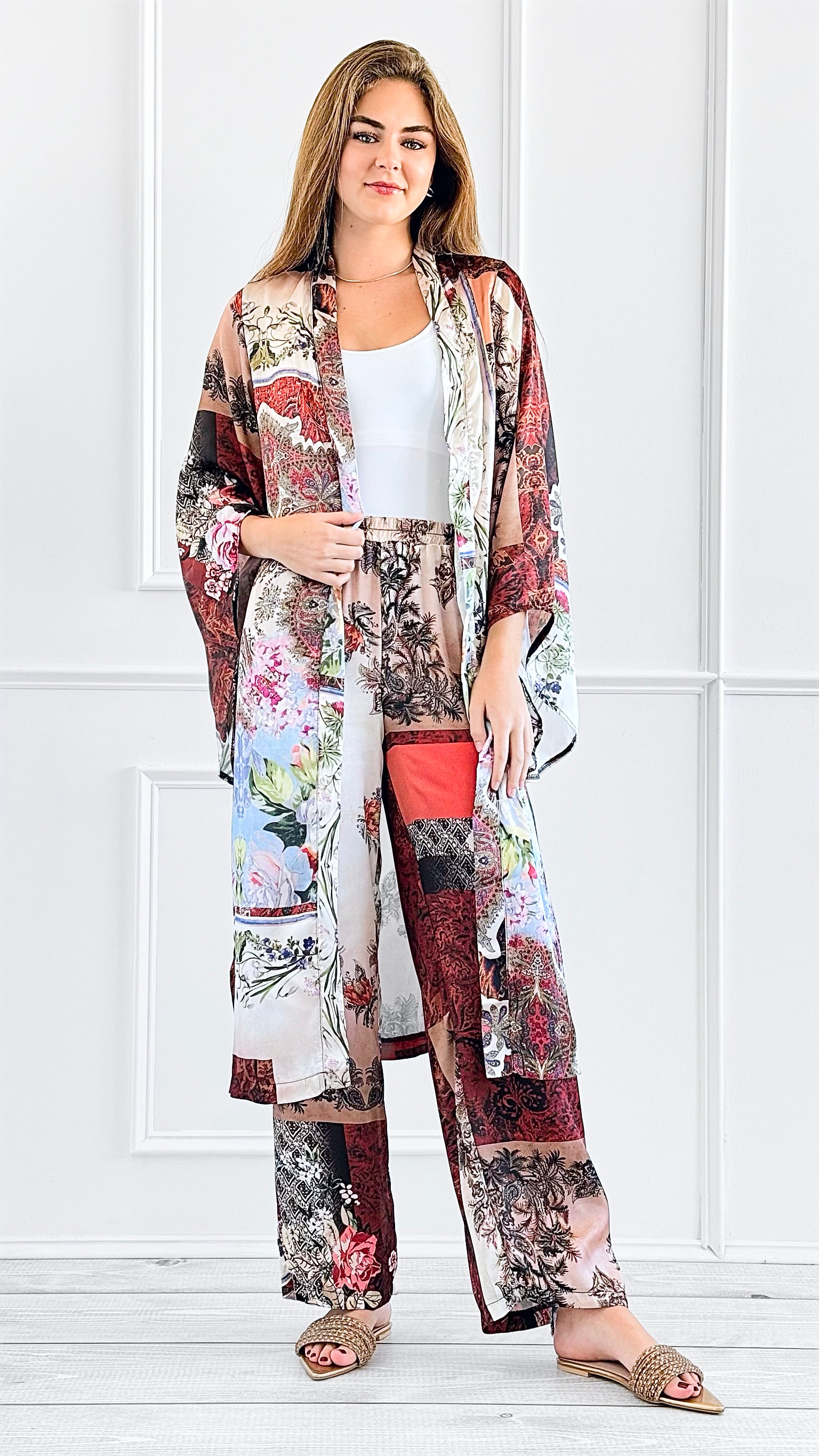 Bohemian Bliss Robe & Pants Set-210 Loungewear/Sets-Rousseau-Coastal Bloom Boutique, find the trendiest versions of the popular styles and looks Located in Indialantic, FL