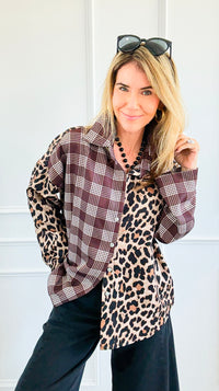 Two Sides Story Italian Button- Down Top-110 Long Sleeve Tops-SEÑORITA C-Coastal Bloom Boutique, find the trendiest versions of the popular styles and looks Located in Indialantic, FL