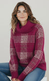 Highland Plaid Turtleneck Sweater-140 Sweaters-Rousseau-Coastal Bloom Boutique, find the trendiest versions of the popular styles and looks Located in Indialantic, FL