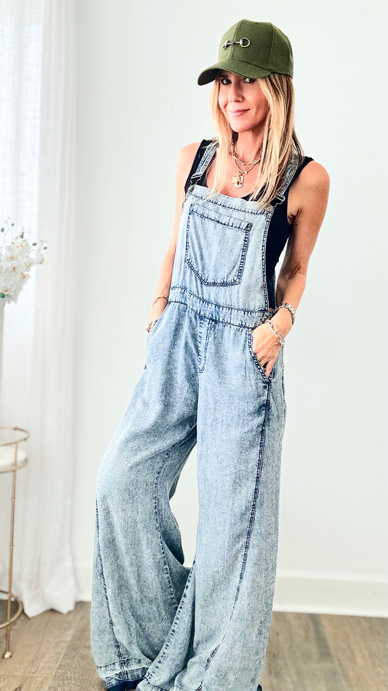 Fabulous in Flare Acid Wash Jumpsuit-200 Dresses/Jumpsuits/Rompers-ee:some-Coastal Bloom Boutique, find the trendiest versions of the popular styles and looks Located in Indialantic, FL